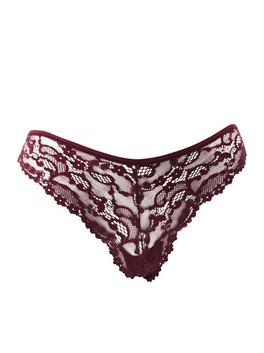 Damen Brasilien mit Spitze Burgundy