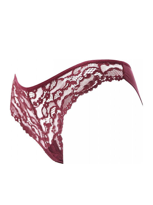 Damen Brasilien mit Spitze Burgundy