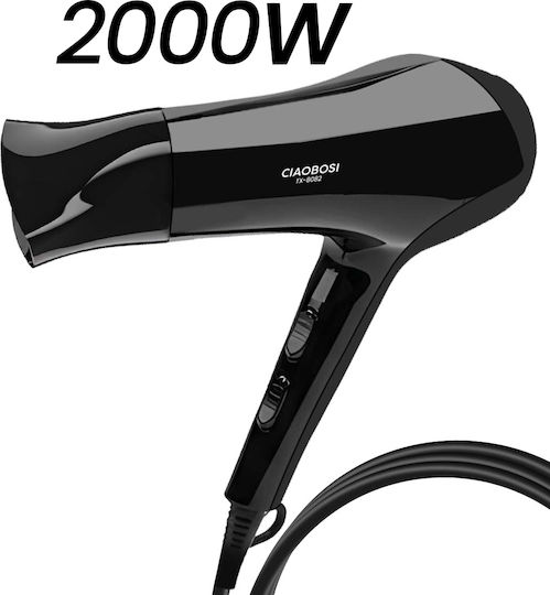 Uscător de Păr Avizar 2000W Ultra Rapid Funcție Aer Cald Rece Negru