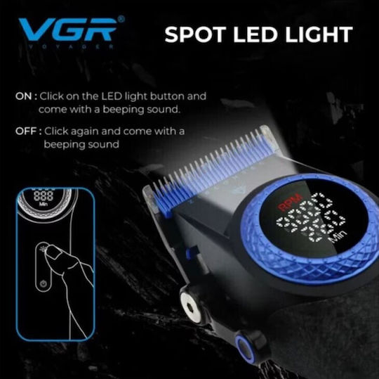 VGR Stepless Pro 3in1 Professional Rechargeable Hair Clipper Set Blue V-977