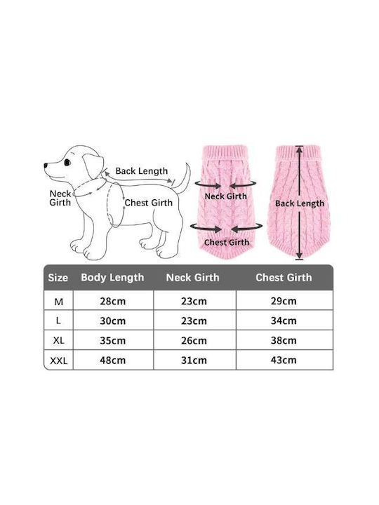 Pulover Tricotat Moale Cald Roz Dimensiune XL