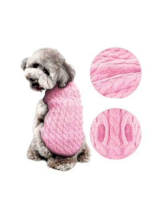 Pulover Tricotat Roz Moale Cald Dimensiune M Pentru Câini