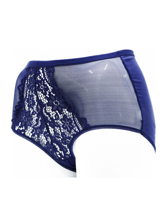 Damen Slip mit Spitze Blau