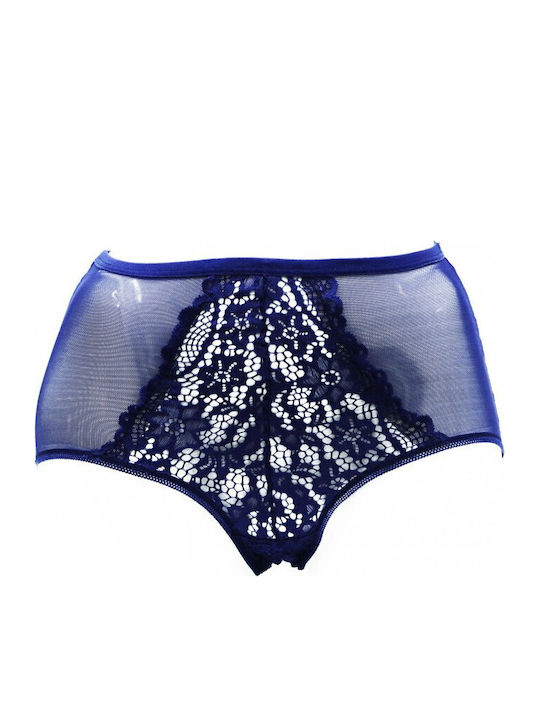 Damen Slip mit Spitze Blau