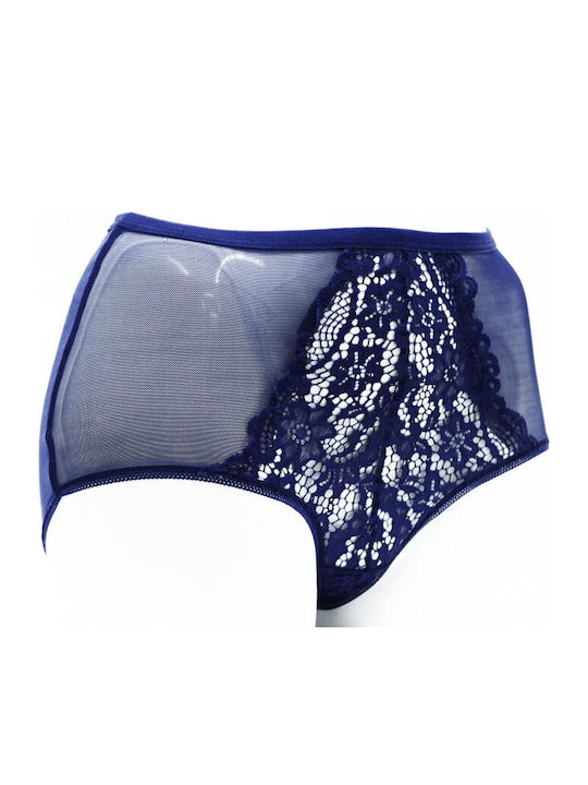 Damen Slip mit Spitze Blau