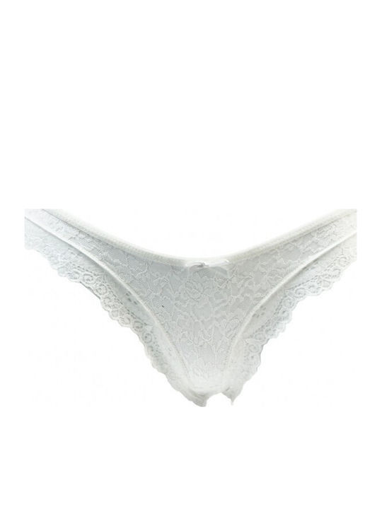 Damen Slip mit Spitze Weiß