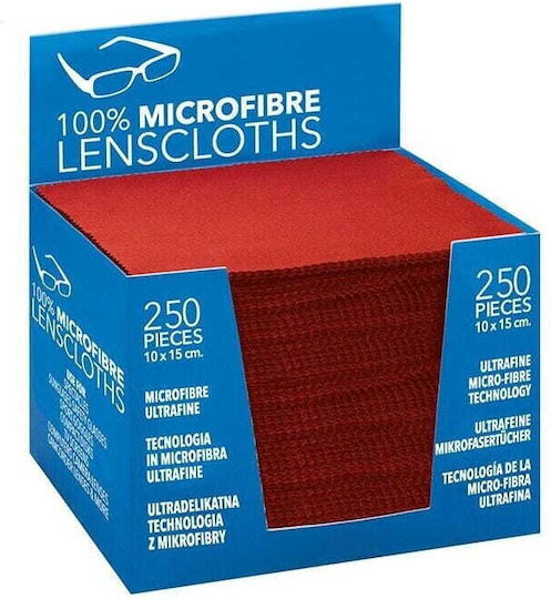 5x Microfiber Cloth Glasses Red 15x10