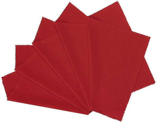 Lavetă de Curățare cu Microfibre pentru Ochelari Roșie 18x15