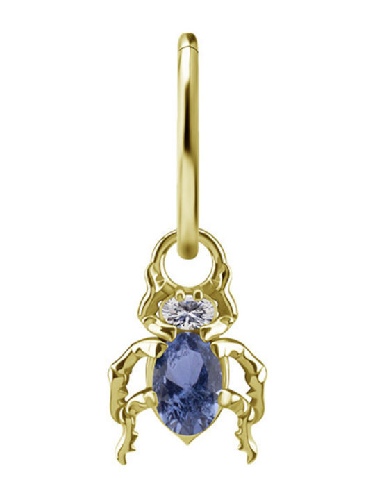 Crazy Needles Charm with Stones Gold Plated Navy Blue