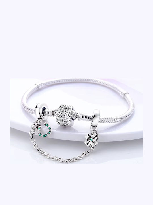 Trusky Charm Potcoavă din Argint cu Zircon Verde