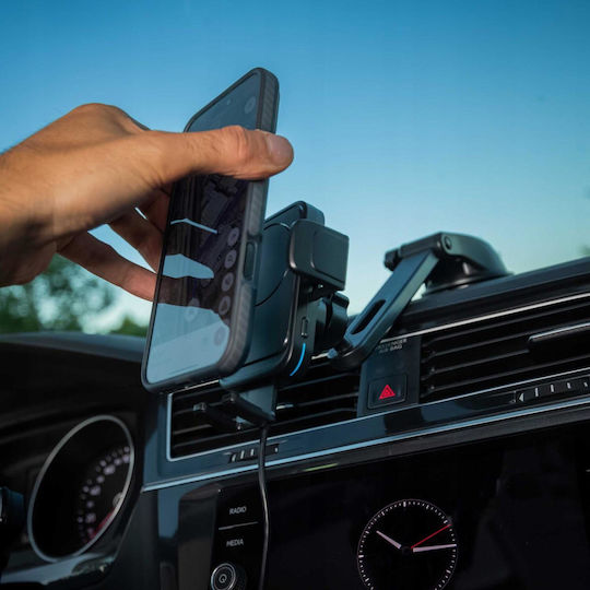 Spacecase Ufuzon Handyhalterung Auto mit verstellbaren Haken und kabellosem Aufladen Schwarz
