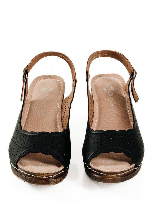 Damen Flache Sandalen Schwarz