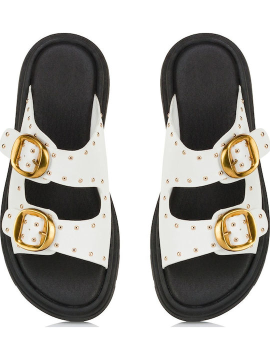 Women's Flat Sandals Flatforms White