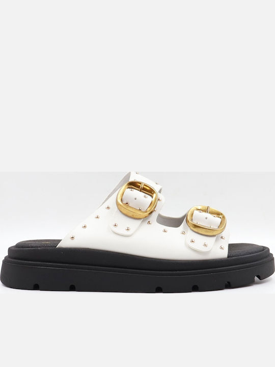 Women's Flat Sandals Flatforms White