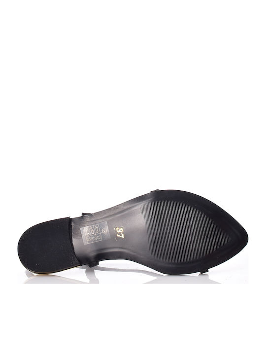 Deri Leder Flache Sandalen Für Damen Schwarz