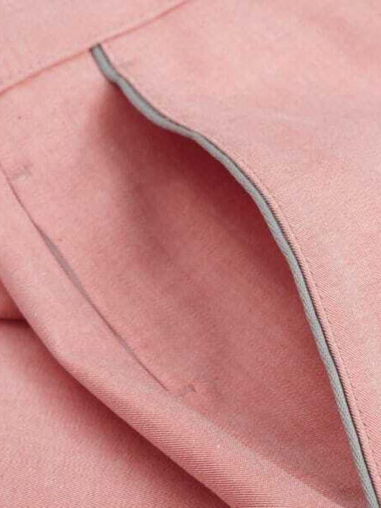 Herrenhosen Chino in Schlank Passform Rosa Dunkel