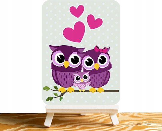 5d Diamond Mosaic Owl Family Easel