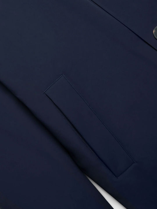 Μακρυμάνικo Overshirt σε Κανονική Γραμμή Μπλε