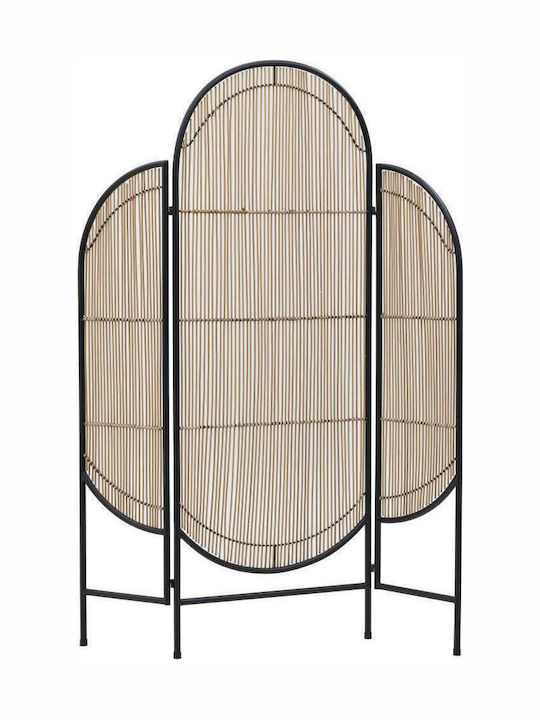 Inart Bamboo Bamboo Room Divider with 3 Panels 125x170cm