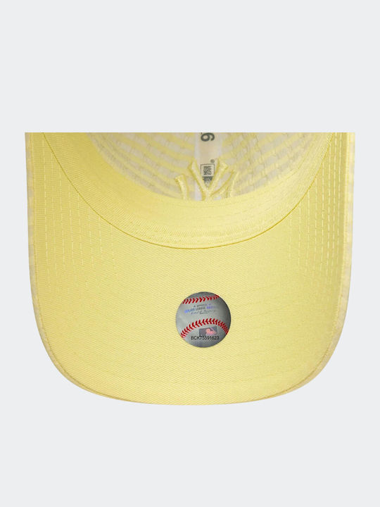 New Era New York Yankees Women's MLB Seersucker Pastel Yellow 9Twenty Adjustable Cap Women's Jockey Yellow
