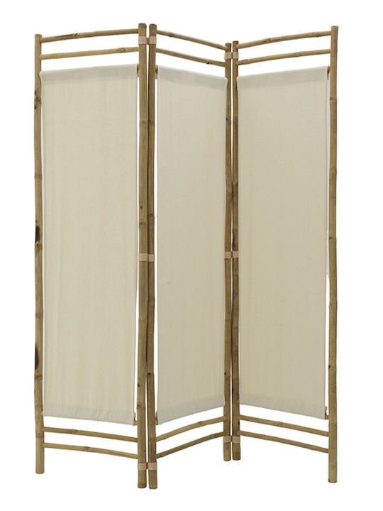 Inart Decorative Room Divider made of Bamboo with 3 Panels 154x160cm