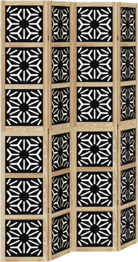vidaXL Decorativ Paravan Lemn cu 4 Panouri 140x220cm