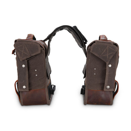 Burly Voyager Throwover Satteltaschen Dunkel Eiche