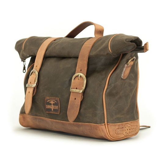 Longride Old Chopper Wachsig Baumwoll Satteltaschen Khaki