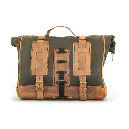 Longride Old Chopper Wachsig Baumwoll Satteltaschen Khaki