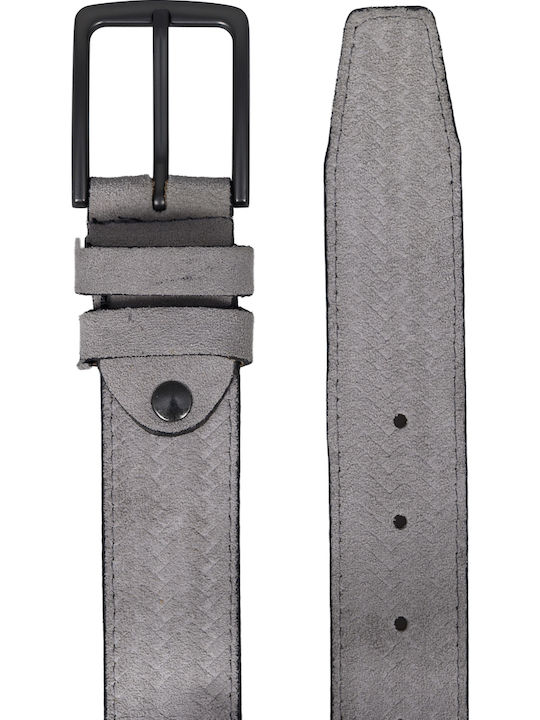 Herren Gürtel Leder Grau