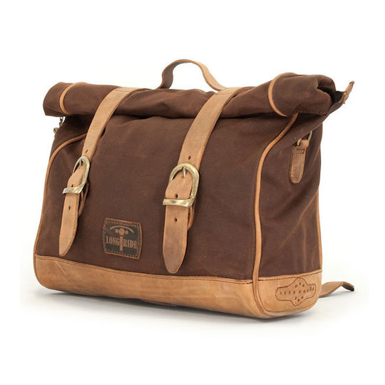 Longride ''old Chopper'' Waxed Cotton Saddlebag Marron Brown