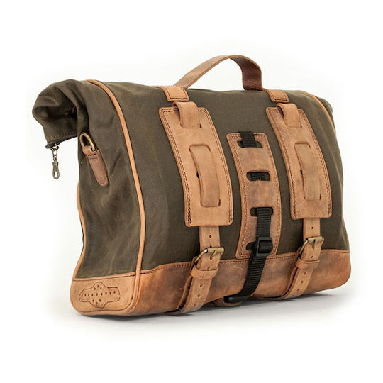 Longride Old Chopper Wachsig Baumwoll Satteltaschen Khaki