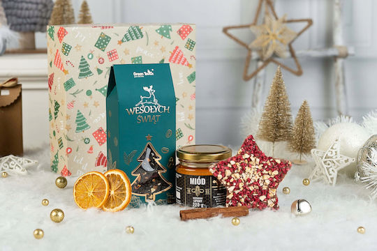 Christmas Gift Santa Set Tea Honey Chocolate Star Box
