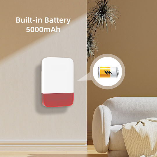 Powertech RF Alarm Siren Battery for Outdoor Use 120dB with Red Light 18x27cm