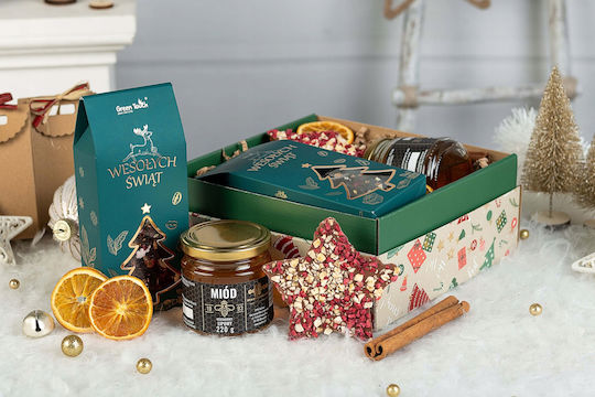 Christmas Gift Santa Set Tea Honey Chocolate Star Box
