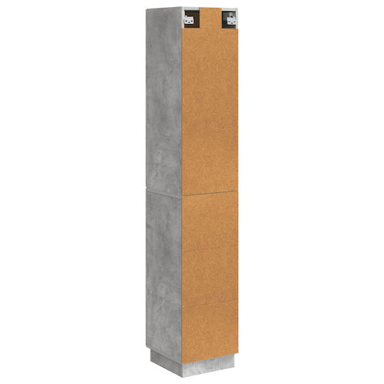 vidaXL Bathroom Floor Column Cabinet L33xD34.5xH87cm Gray