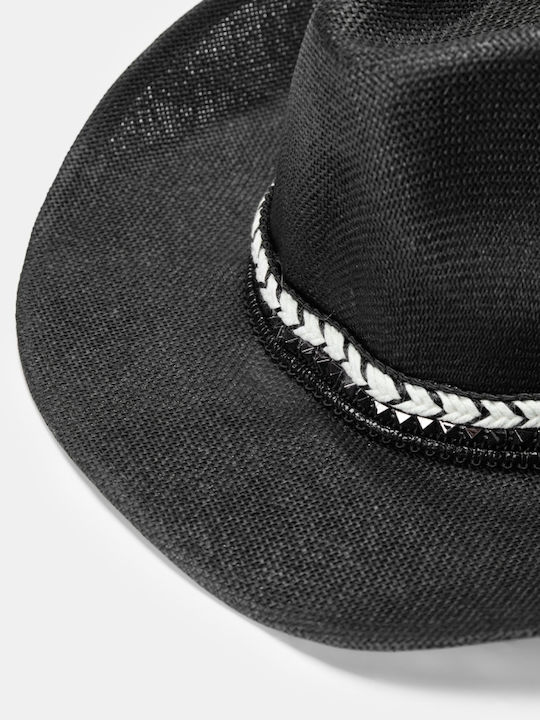 Decoro Women's Wicker Western Black Hat