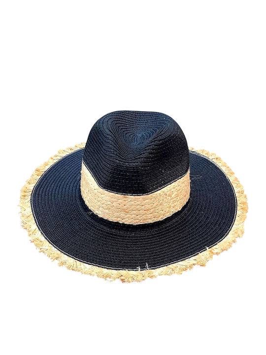 W'el Woman's Elegance Pălărie Împletitură Panama Neagră Pentru Femei