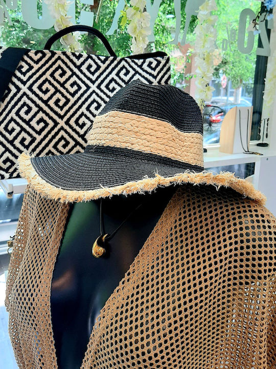 W'el Woman's Elegance Pălărie Împletitură Panama Neagră Pentru Femei