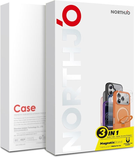 Northjo Protection Set 3 in 1 Hard Case Stand Screen Camera Protection Semi-Transparent Blue Apple iPhone 17 Pro Max