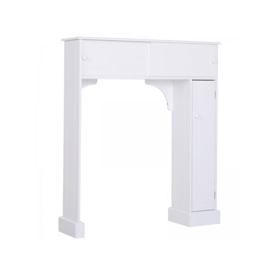 HomCom 834-201 Badezimmer-Säulenschrank Boden 29x23x104cm Weiß
