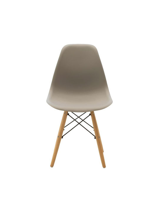 Julita Dining Armchair Made of Polypropylene Cappuccino 46x52x80cm