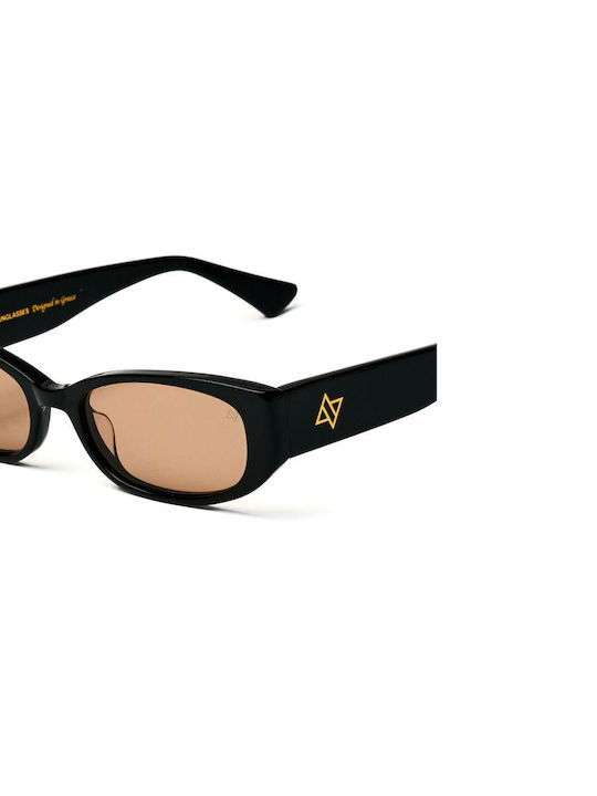 AV Sunglasses Noemie Unisex Sunglasses with Black Horn-Rimmed Frame