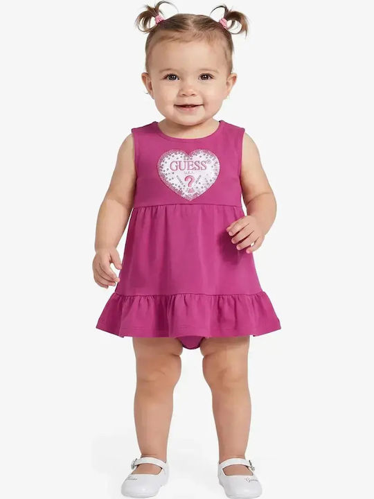 Mädchenkleid Ärmellos Set aus 2 Fuchsie