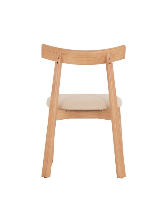 Osorio Dining Chairs with Artificial Leather Upholstery Natural-Ecru 2pcs 51x55x74cm