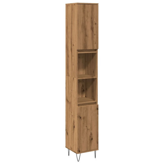 vidaXL 857200 Στήλη Μπάνιου Δαπέδου 30x30x190cm Δρυς