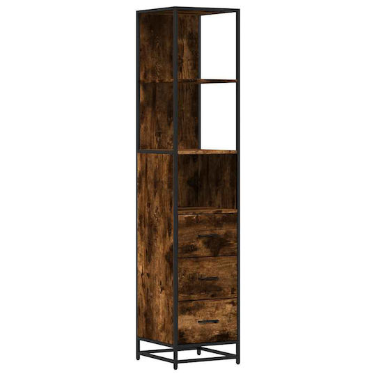 vidaXL Dulap Coloană Pentru Baie Pardoseală M35xA37,5xÎ166cm Maro