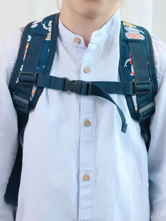 A Little Lovely Company School Backpack For Kindergarten With Water Bottle Holder Blue 16 Litre 27 x 19 x 32cm