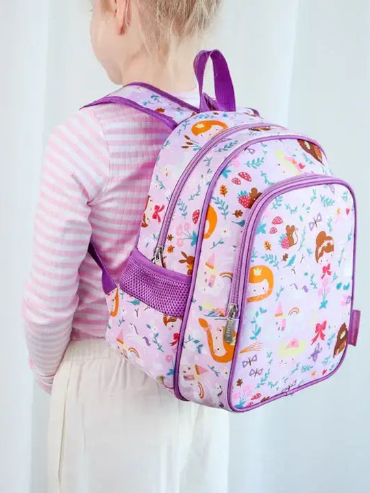 A Little Lovely Company Kindergarten School Backpack Pink with Water Bottle Holder A Little Lovely Company Kindergarten School Backpack Pink with Water Bottle Holder