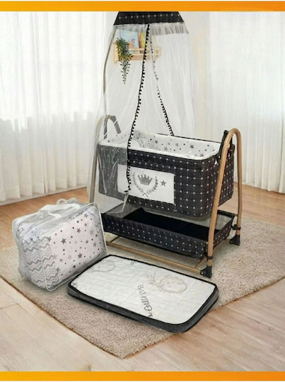 SteweHome Babywiege mit Matratze und Rädern